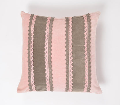 Pink & Brown Striped (Cover Only) w/ Lace