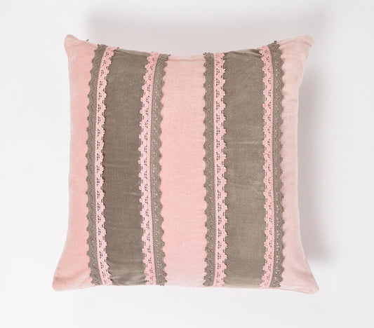 Pink & Brown Striped (Cover Only) w/ Lace