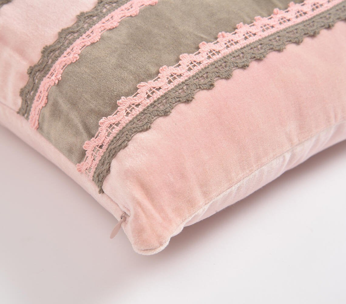 Pink & Brown Striped (Cover Only) w/ Lace