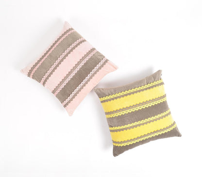 Pink & Brown Striped (Cover Only) w/ Lace