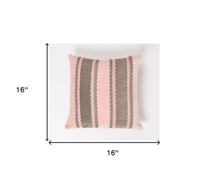 Pink & Brown Striped (Cover Only) w/ Lace