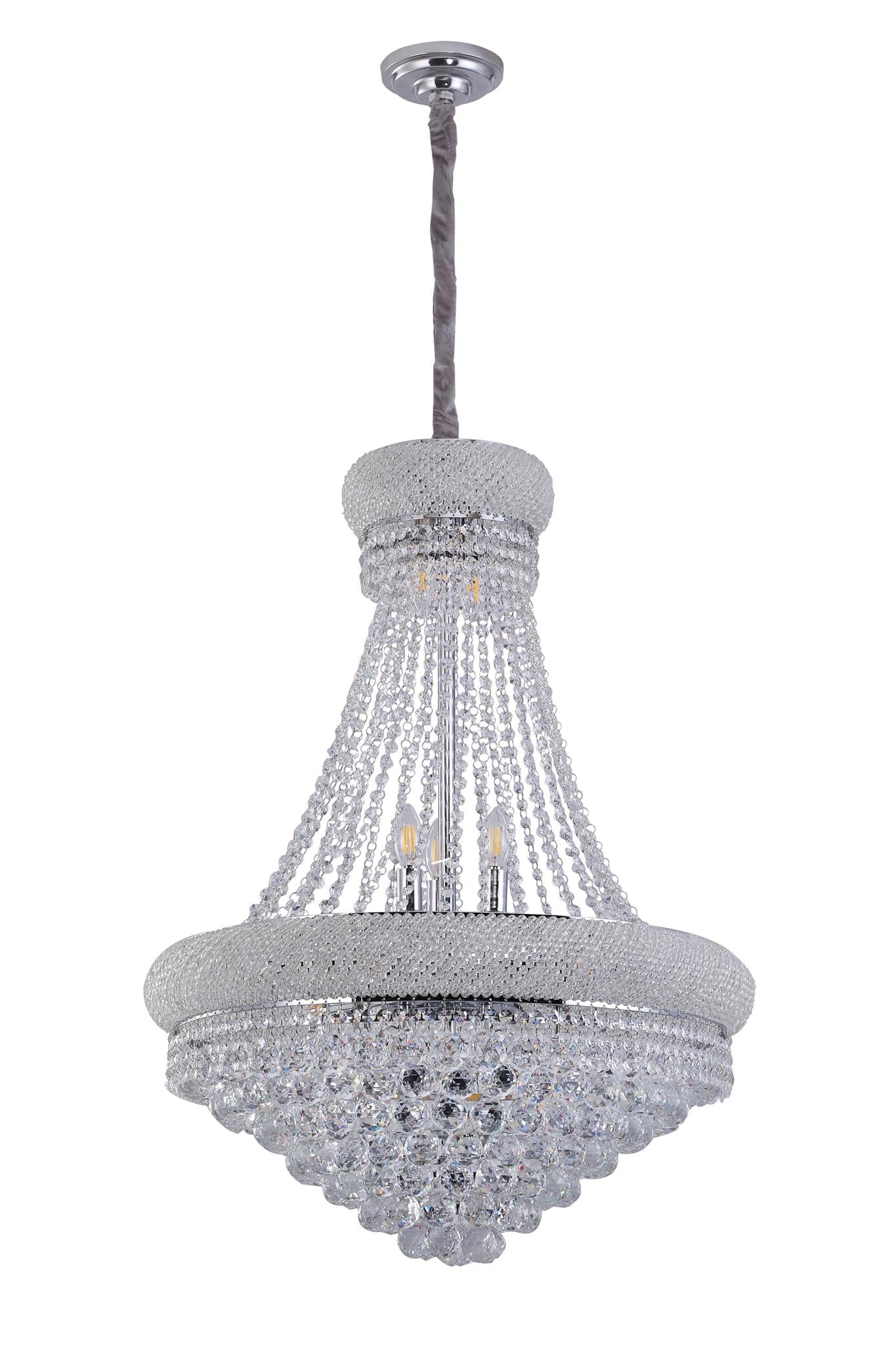 Kellan Clear & Silver Empire Multi Light Crystal Glass Chandelier