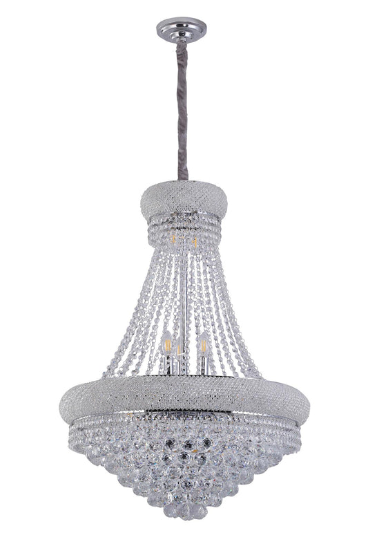 Kellan Clear & Silver Empire Multi Light Crystal Glass Chandelier