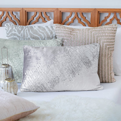 Ivory Abstract Pillow w/ Beads