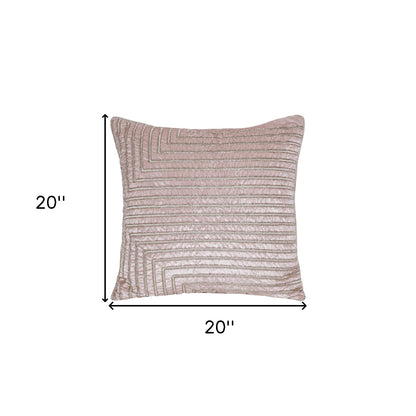 Pink Geometric Pillow w/ Beads