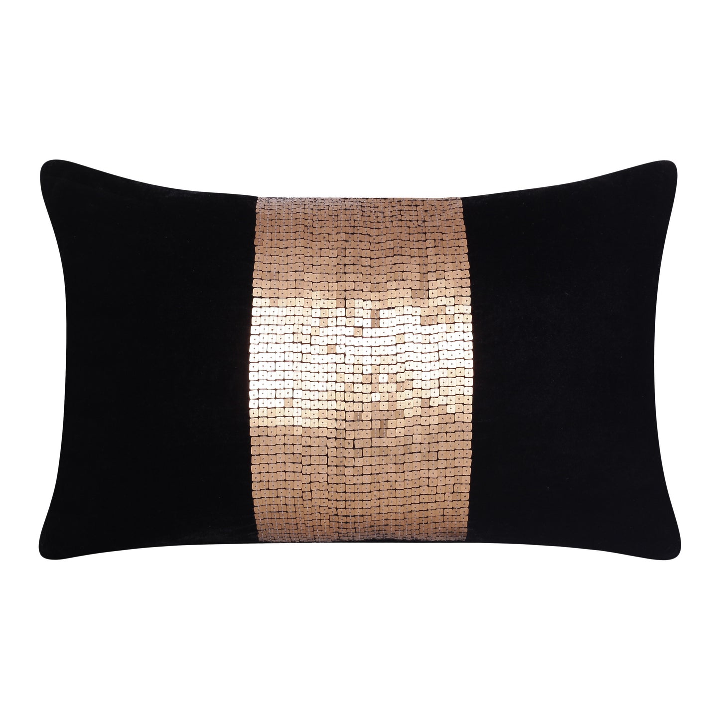 Black Striped Pillow w/ Beads