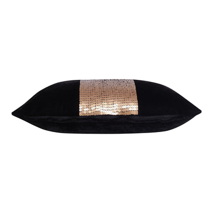 Black Striped Pillow w/ Beads