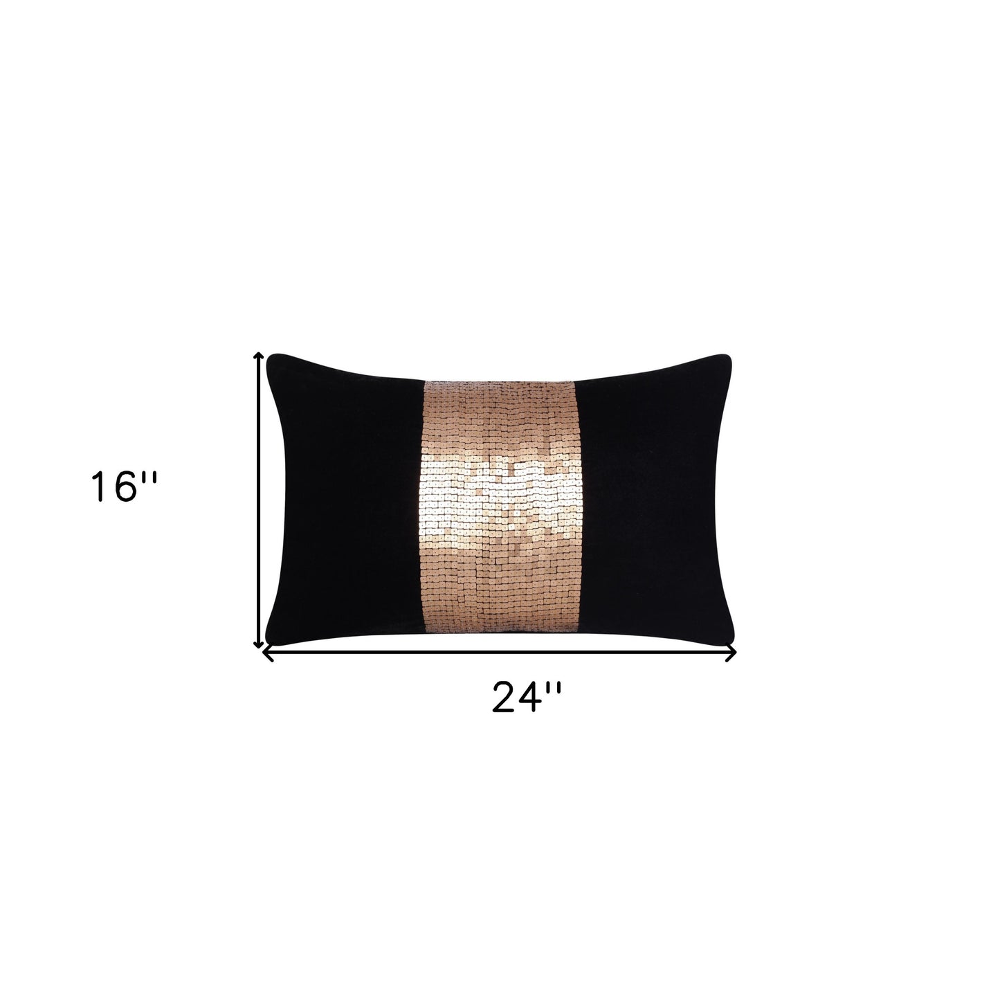 Black Striped Pillow w/ Beads