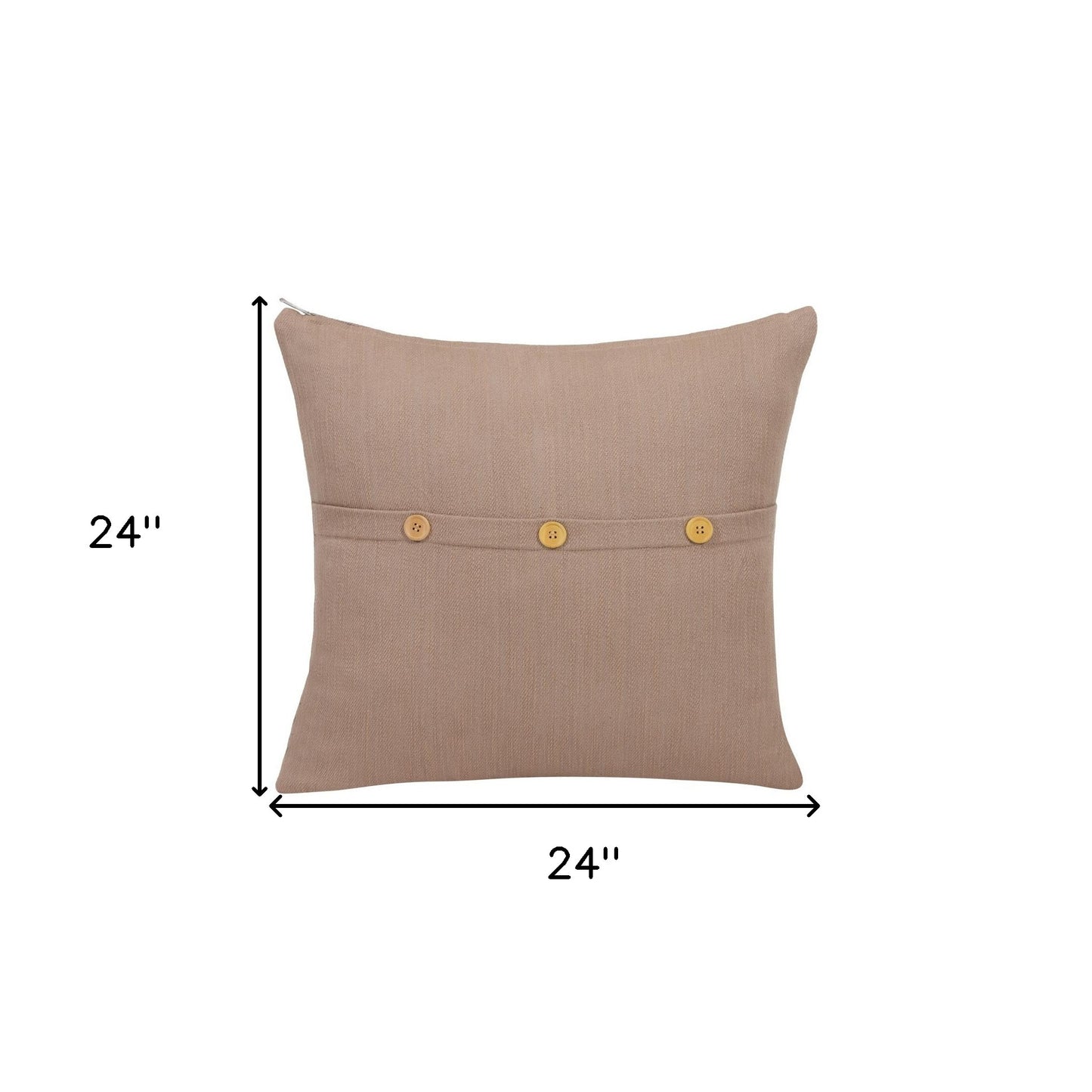 Brown Cotton Pillow w/ Buttons