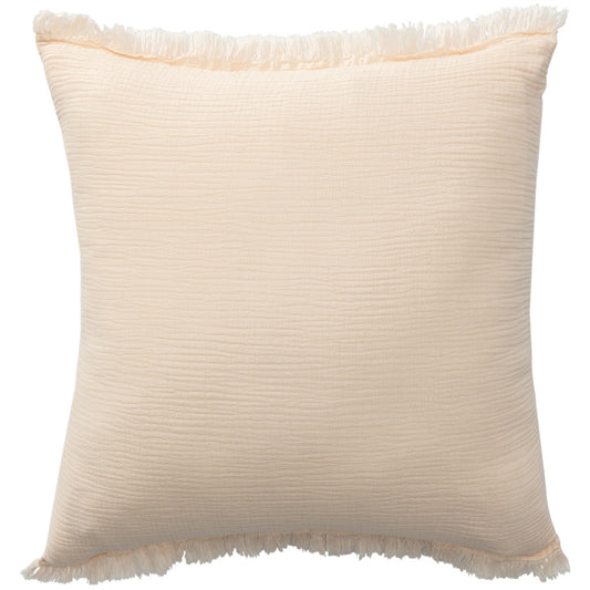 Orange Striped Cotton Down Pillow w/ Fringe
