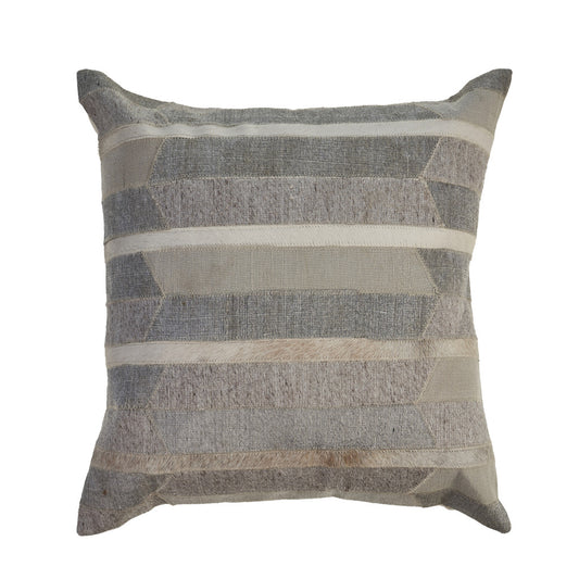 Gray Chevron Wool Blend Down Pillow