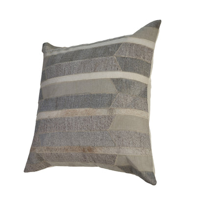 Gray Chevron Wool Blend Down Pillow