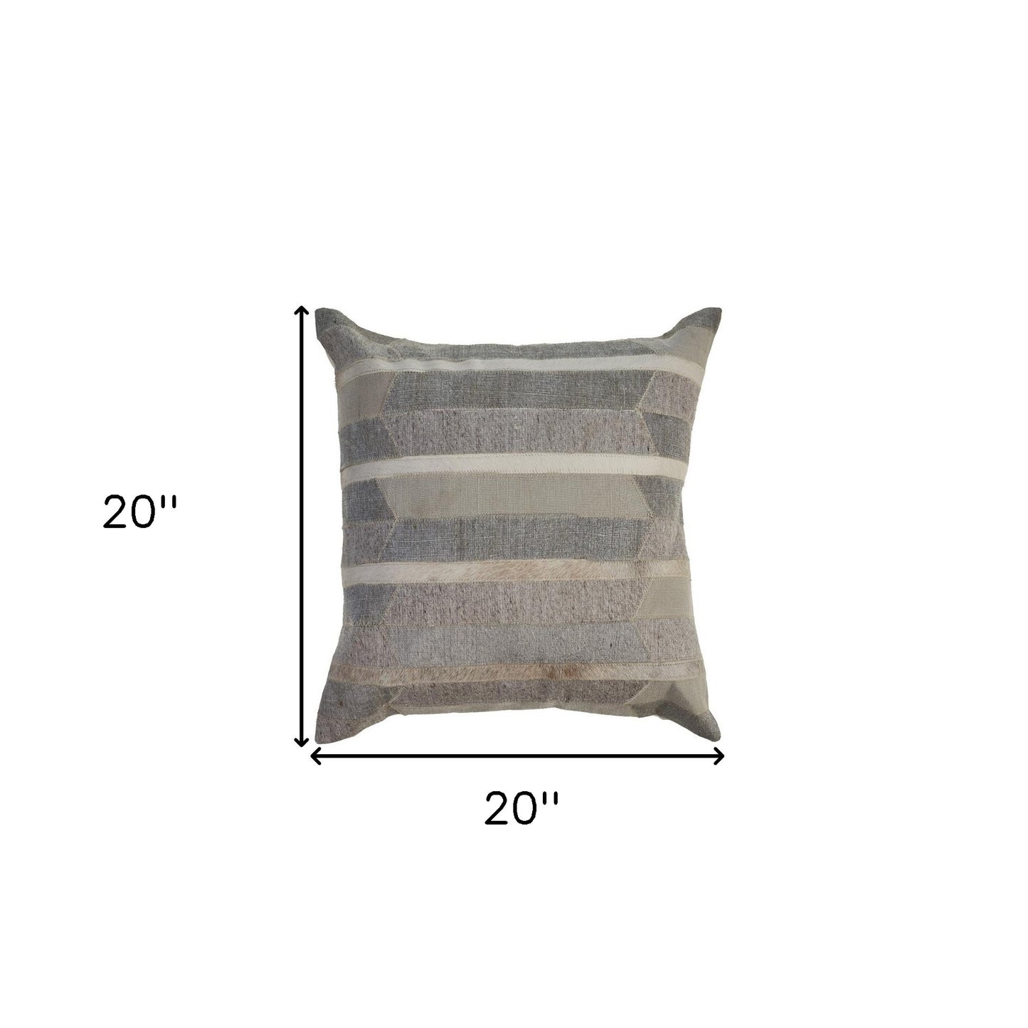 Gray Chevron Wool Blend Down Pillow