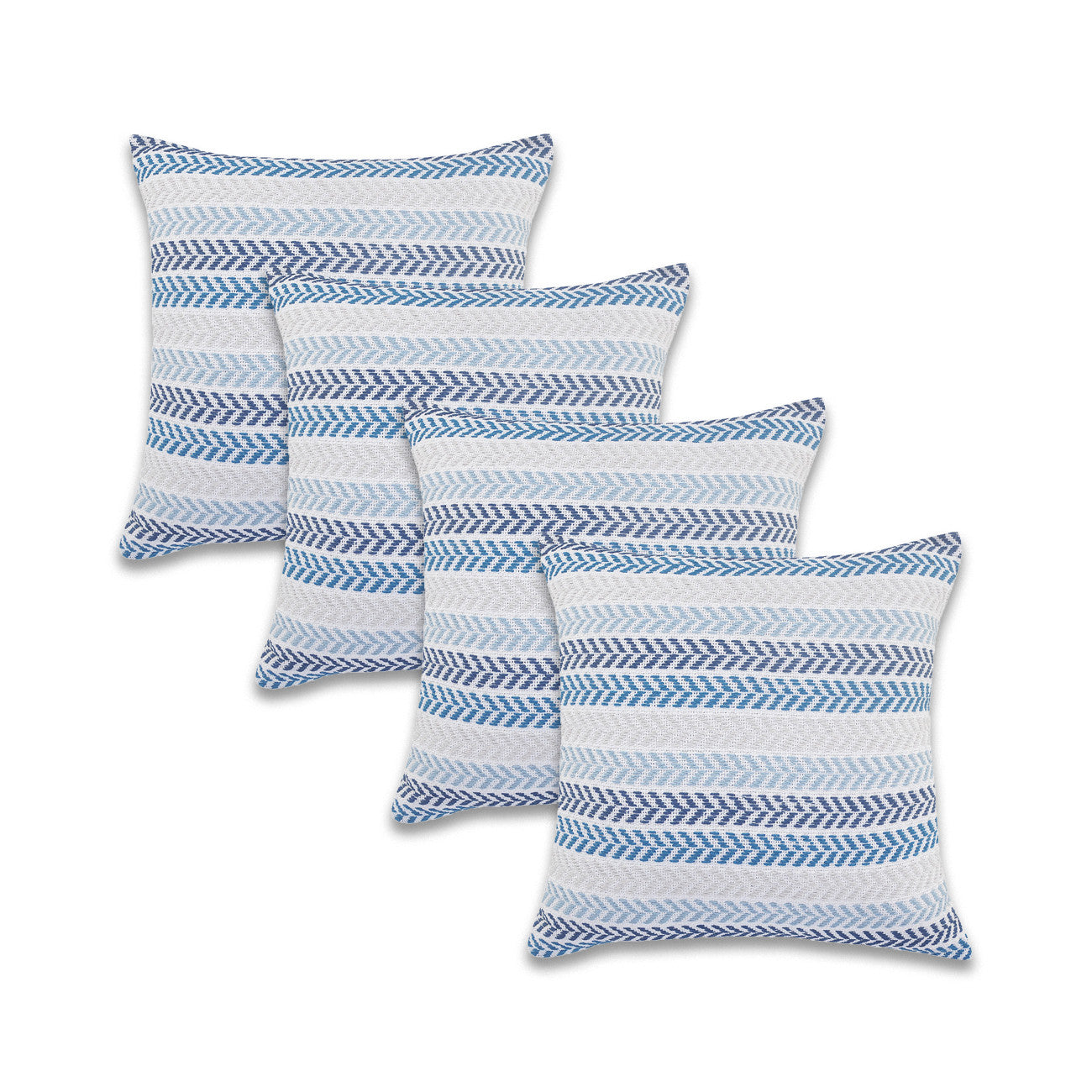 Blue Beach Chevron Cotton Pillow