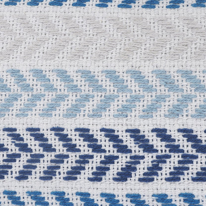 Blue Beach Chevron Cotton Pillow