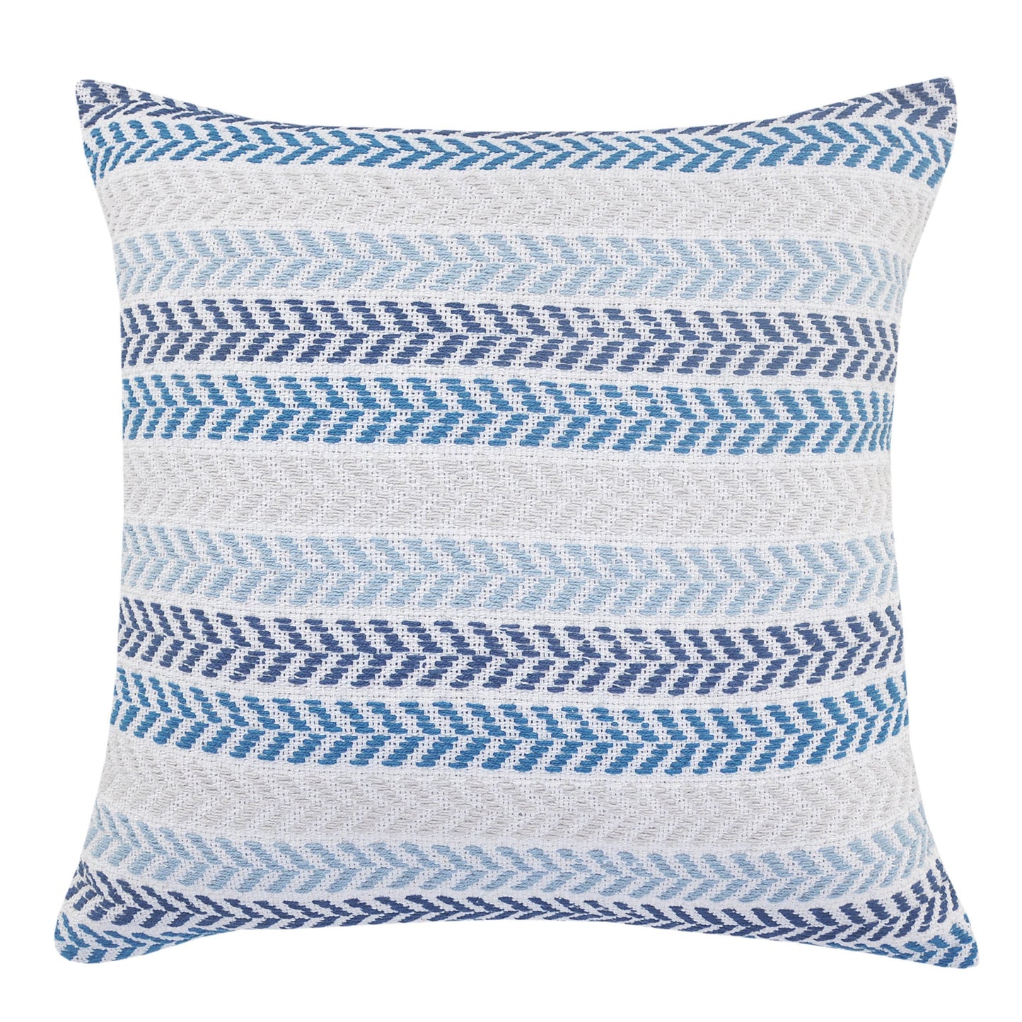 Blue Beach Chevron Cotton Pillow
