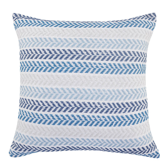 Blue Beach Chevron Cotton Pillow