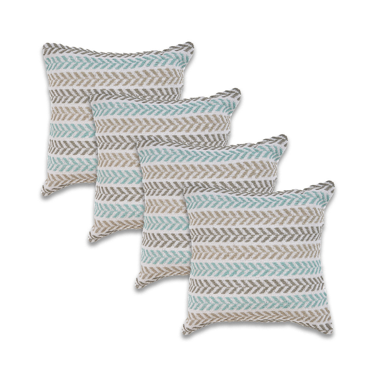 Blue Beach Chevron Cotton Pillow