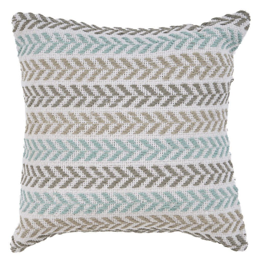 Blue Beach Chevron Cotton Pillow