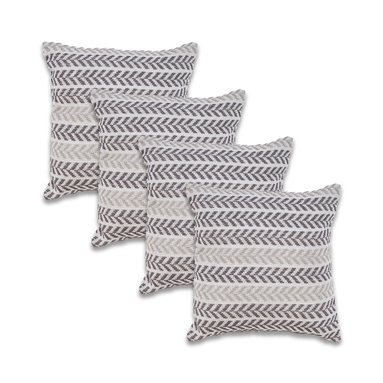 Gray Beach Chevron Cotton Pillow