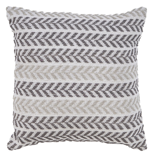 Gray Beach Chevron Cotton Pillow