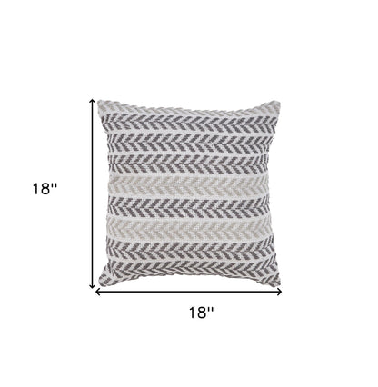 Gray Beach Chevron Cotton Pillow