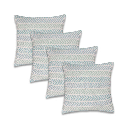 Blue Beach Chevron Cotton Pillow