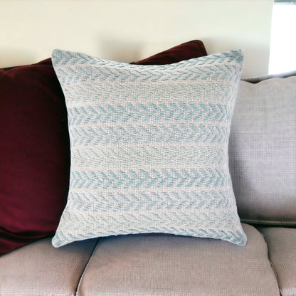 Blue Beach Chevron Cotton Pillow