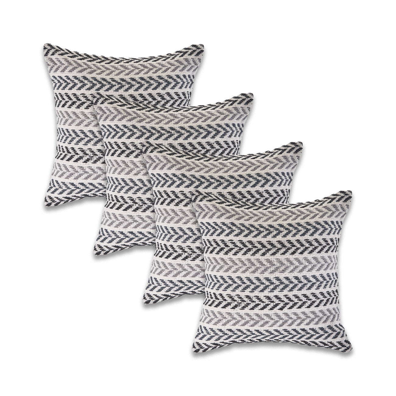 Black Beach Chevron Cotton Pillow