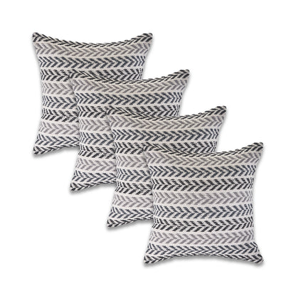 Black Beach Chevron Cotton Pillow