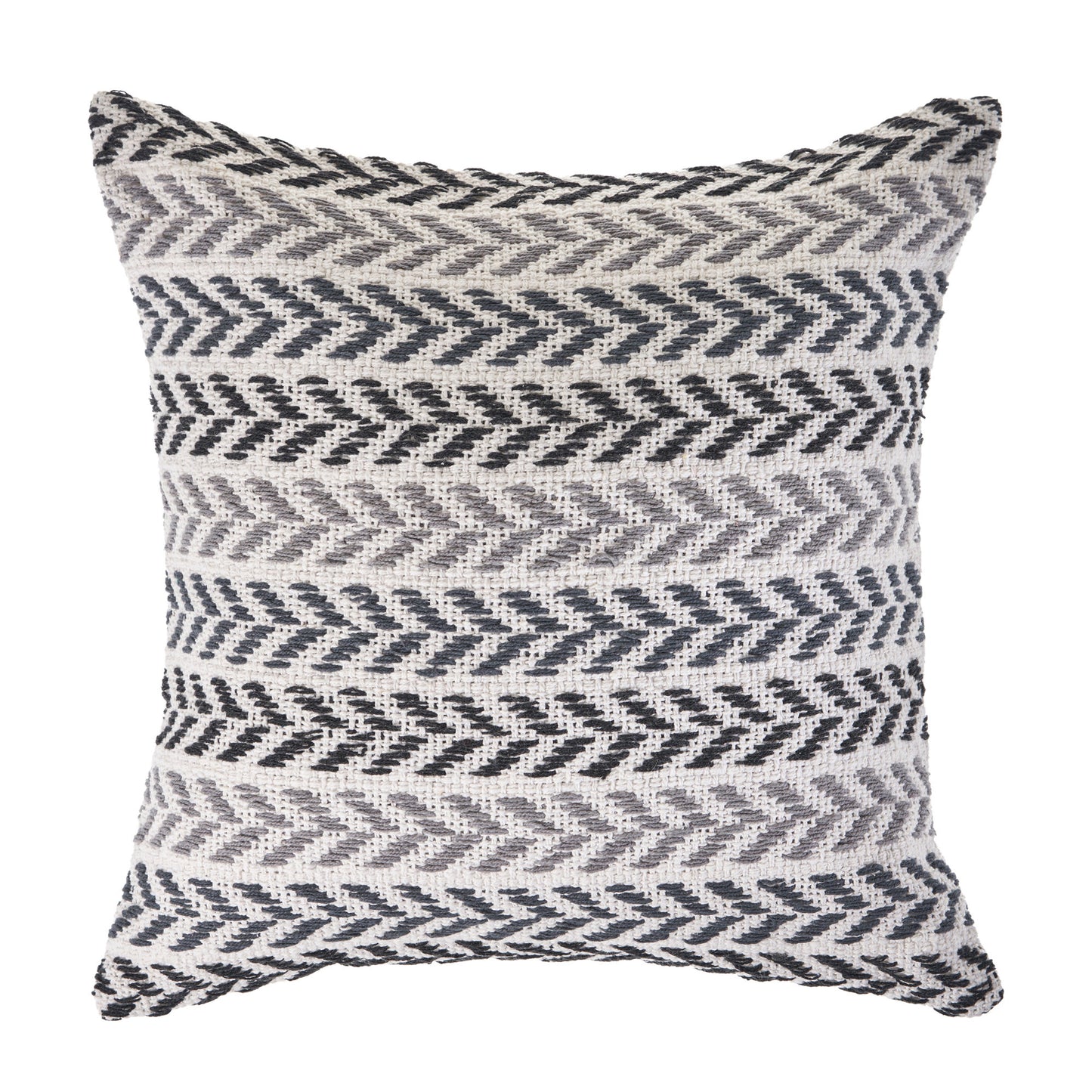 Black Beach Chevron Cotton Pillow