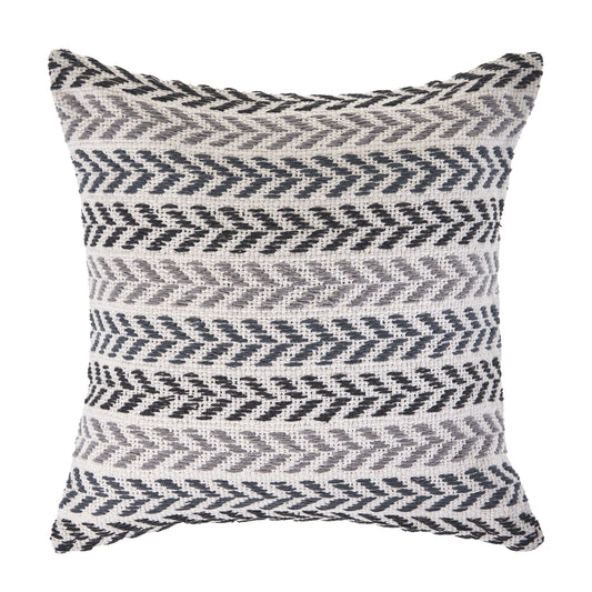 Black Beach Chevron Cotton Pillow