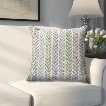 Green Beach Chevron Cotton Pillow