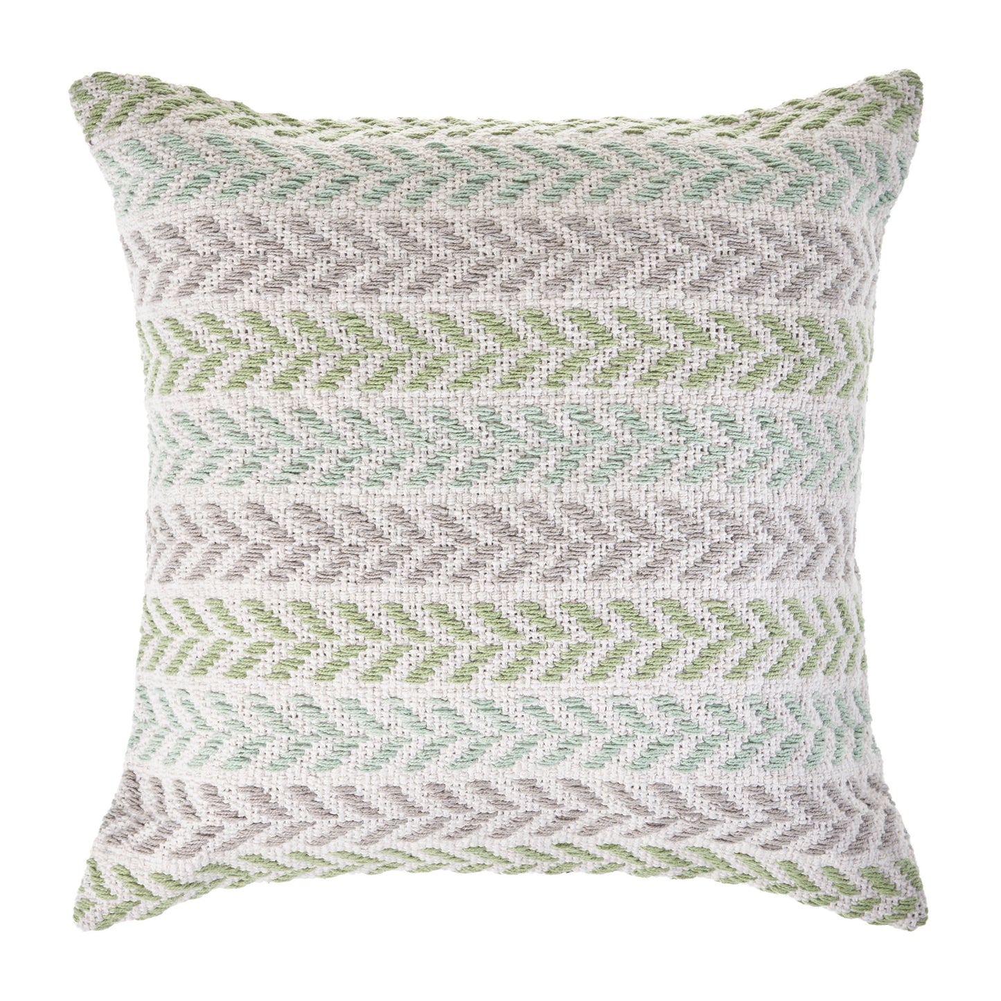 Green Beach Chevron Cotton Pillow