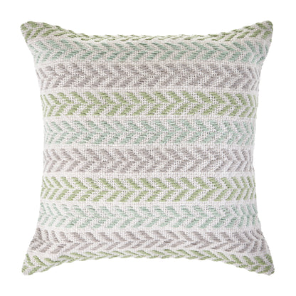 Green Beach Chevron Cotton Pillow
