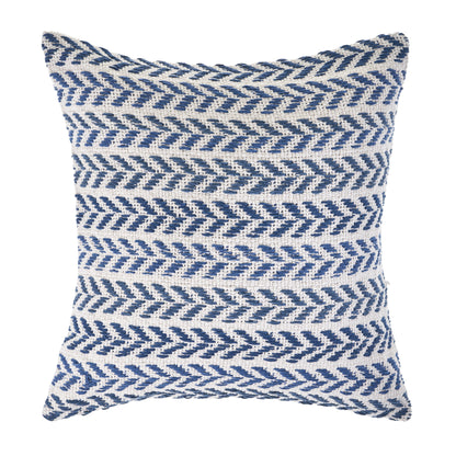 Blue Beach Chevron Cotton Pillow