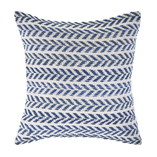 Blue Beach Chevron Cotton Pillow