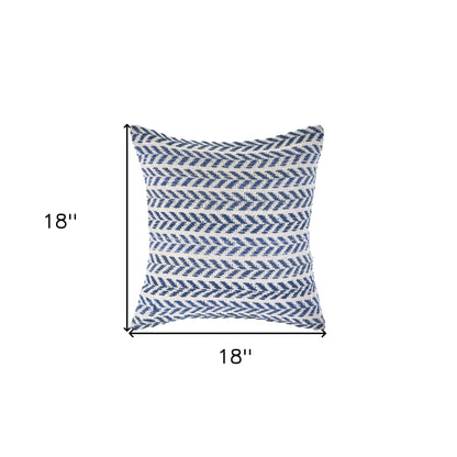 Blue Beach Chevron Cotton Pillow