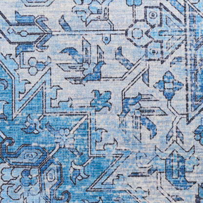 Nourison Blue Machine Washable Rug - Swatch