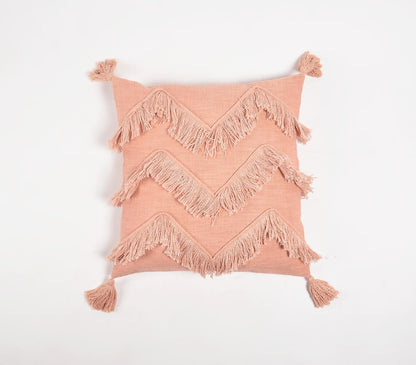 Pink Chevron Cotton (Cover Only) w/ Fringe & Tassels