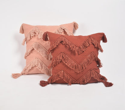 Pink Chevron Cotton (Cover Only) w/ Fringe & Tassels
