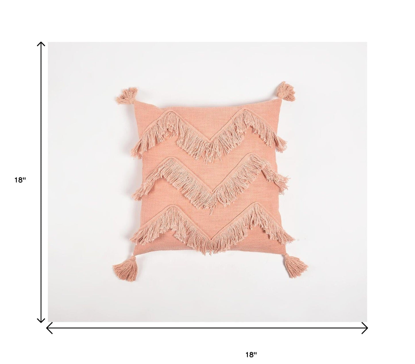 Pink Chevron Cotton (Cover Only) w/ Fringe & Tassels