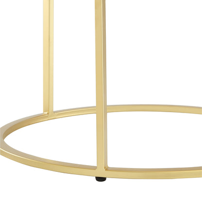 White & Gold Genuine Marble & Iron Round Nesting Tables