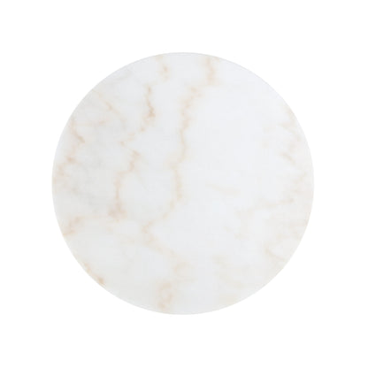White & Gold Genuine Marble & Iron Round Nesting Tables