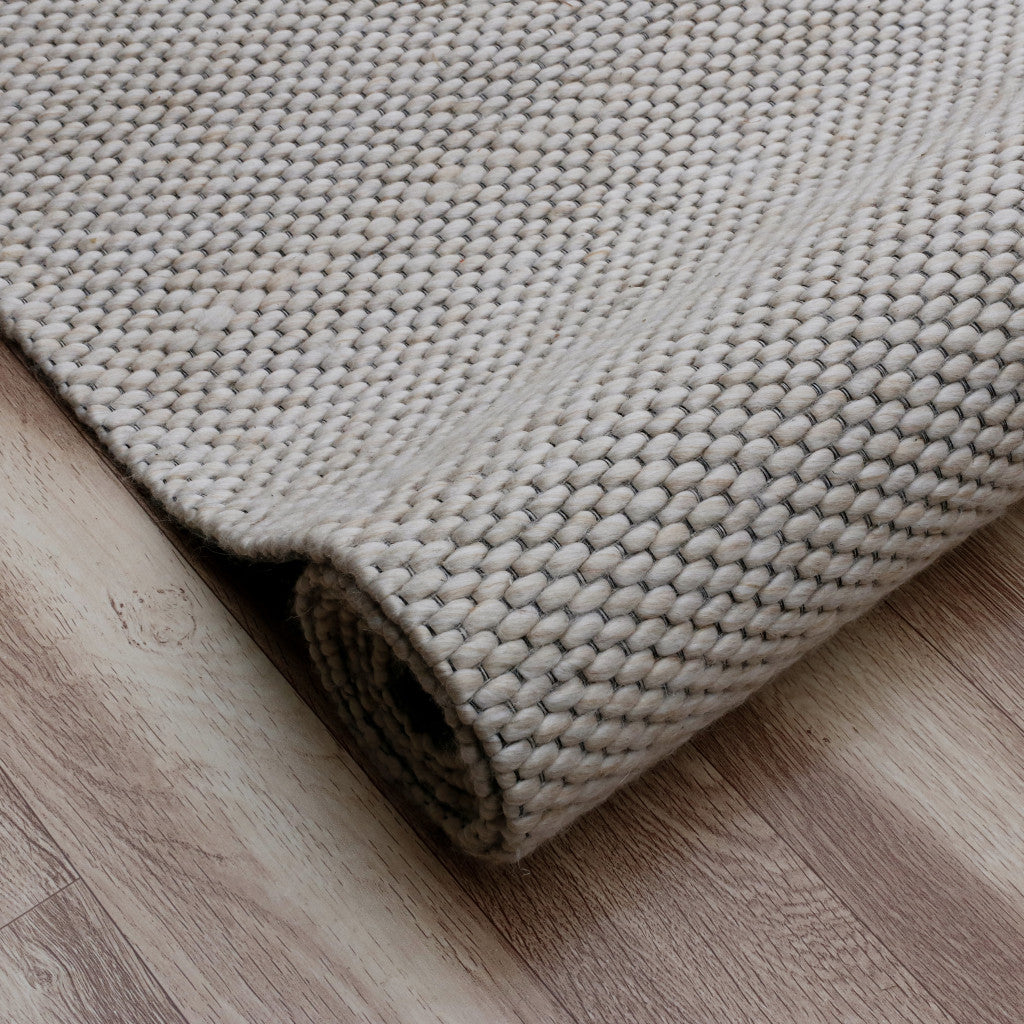 8 x 10 Beige Hand Woven Non Skid Rug