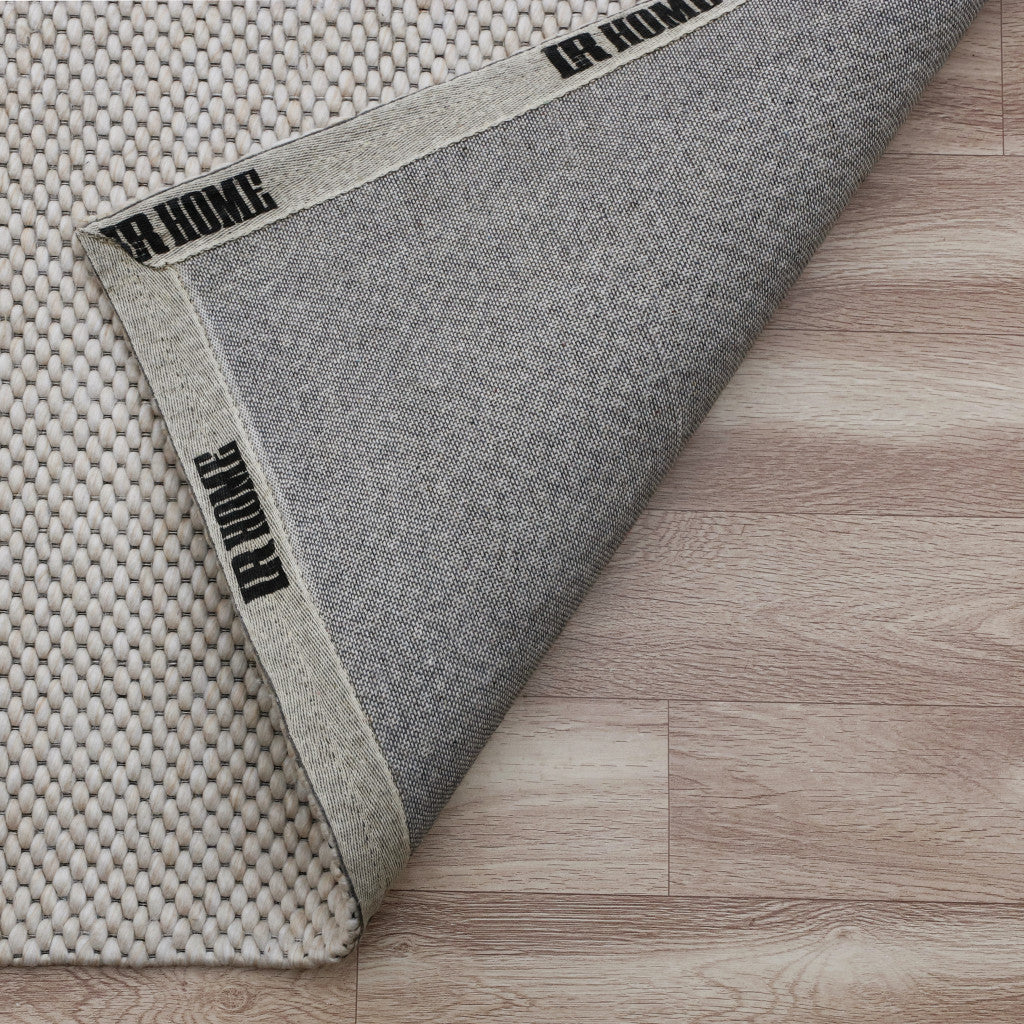 8 x 10 Beige Hand Woven Non Skid Rug