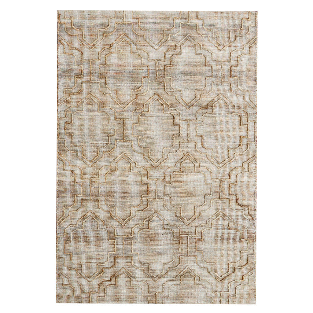 8 x 10 Brown Trellis Hand Woven Rug