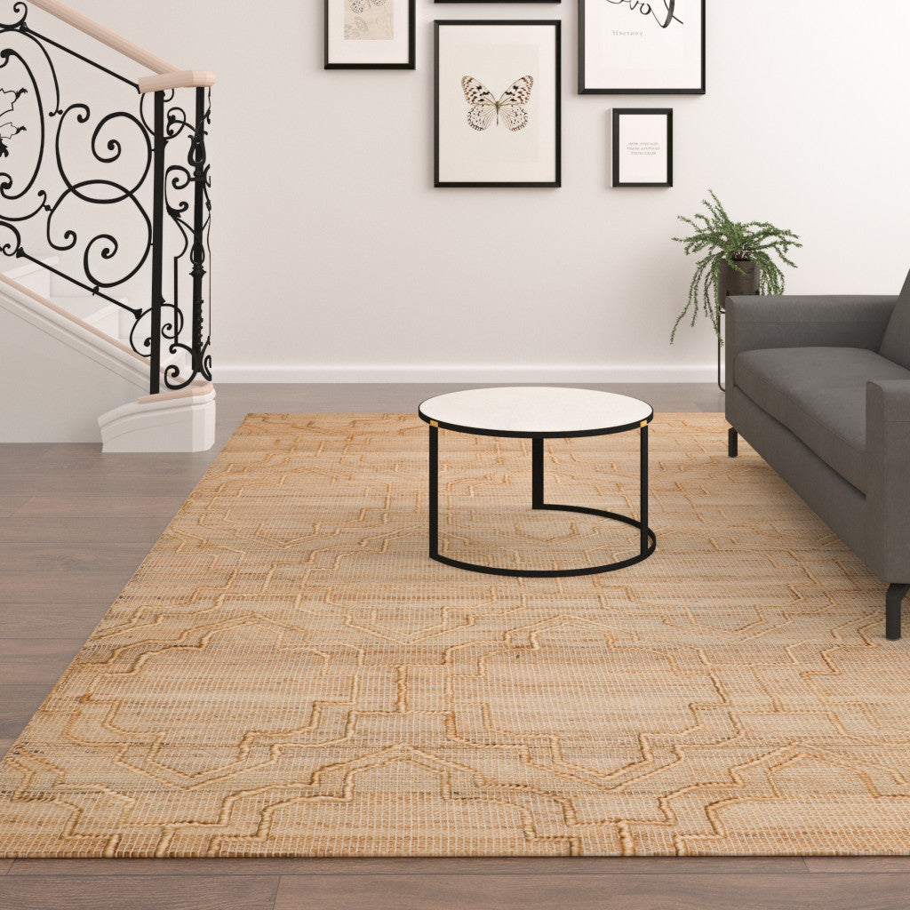 8 x 10 Brown Trellis Hand Woven Rug
