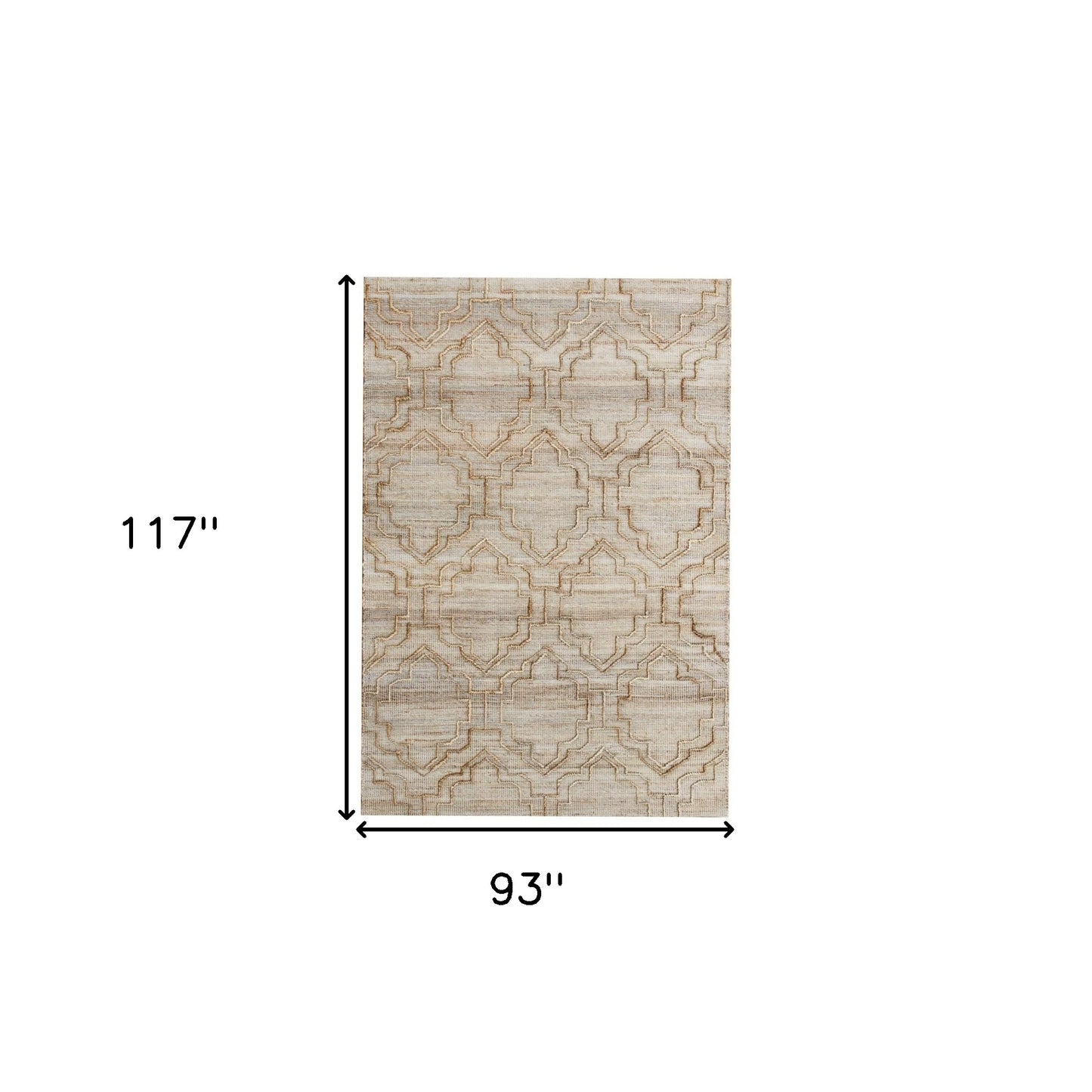 8 x 10 Brown Trellis Hand Woven Rug