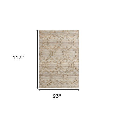 8 x 10 Brown Trellis Hand Woven Rug